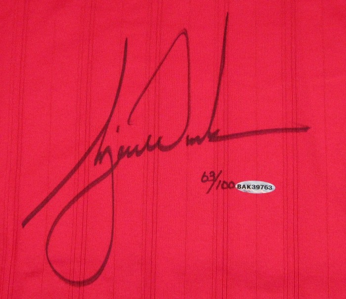タイガー・ウッズUDA製限定品直筆サイン入り2008年US OPEN優勝着用モデルNIKEポロシャツ TIGER WOODS